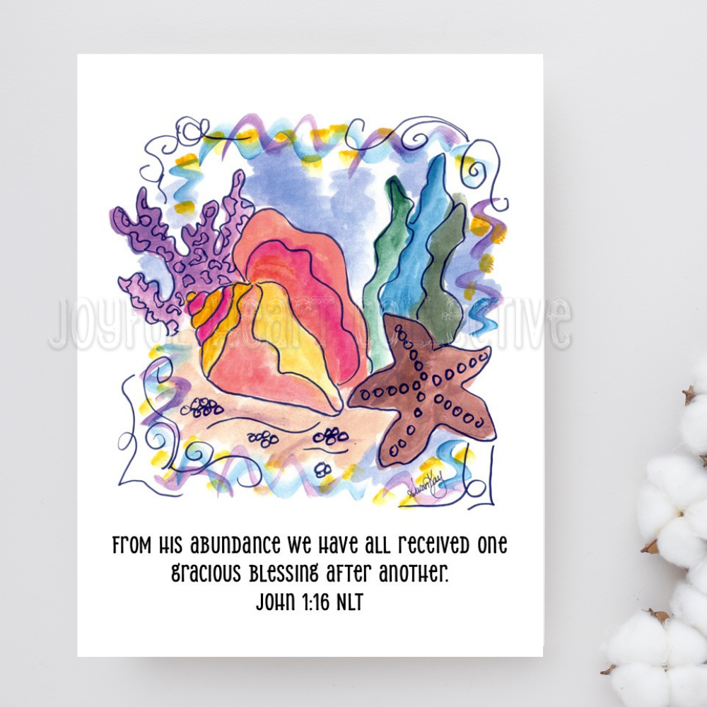 Sea Shell Collection Scripture Notecards (Set of 4)