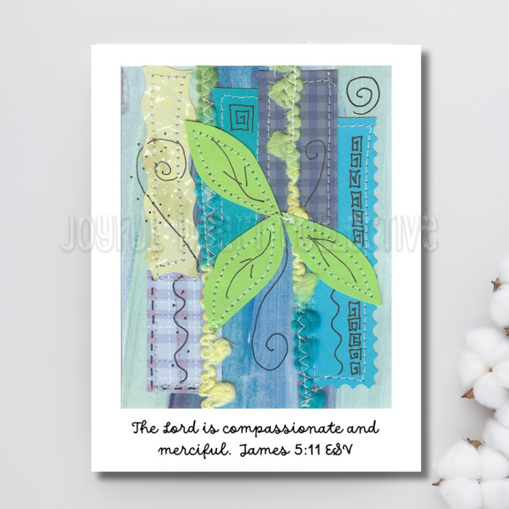 Blue Green Collage Scripture Notecards (Set of 4)