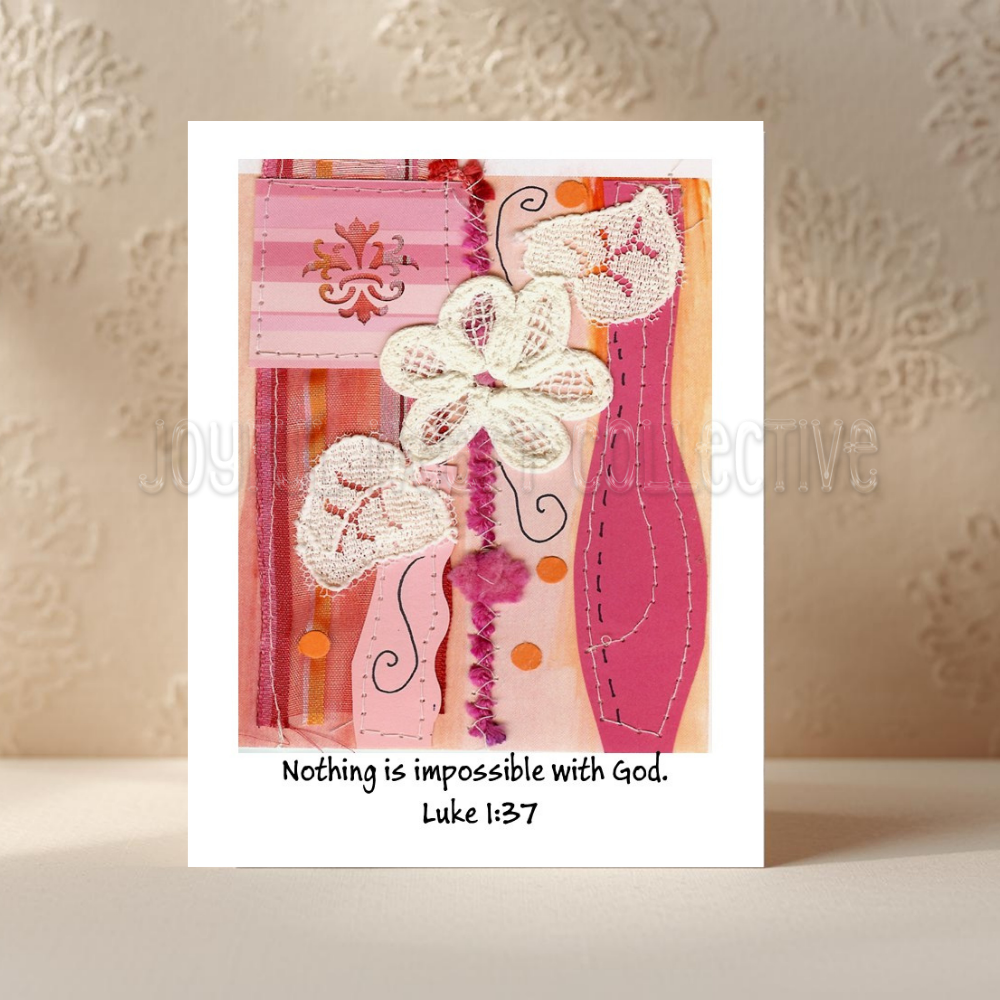Pink Collage Scripture Notecards (Set of 3)