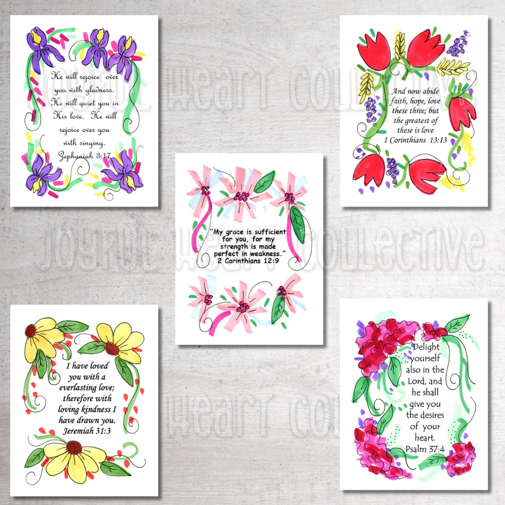 Floral Inspirations Scripture Notecards (Set of 5)