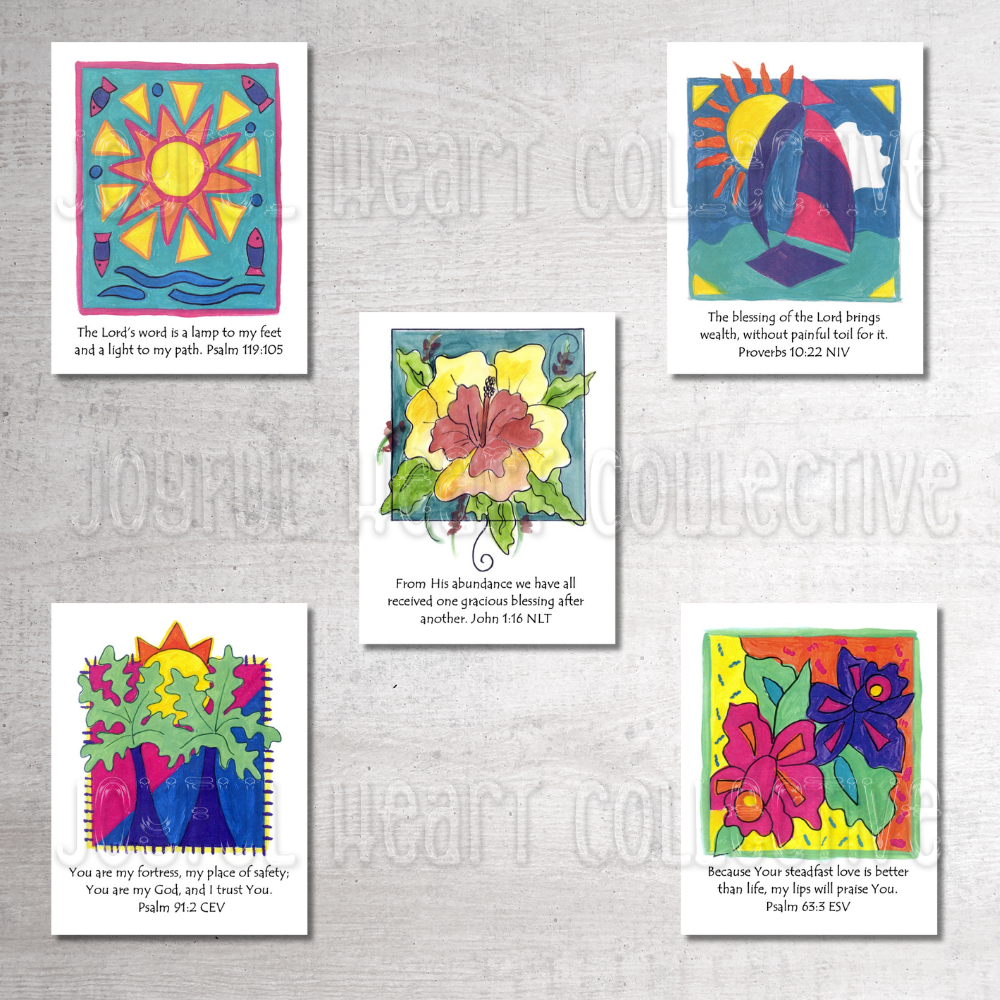 Colorful Tropics Scripture Notecards (Set of 5)