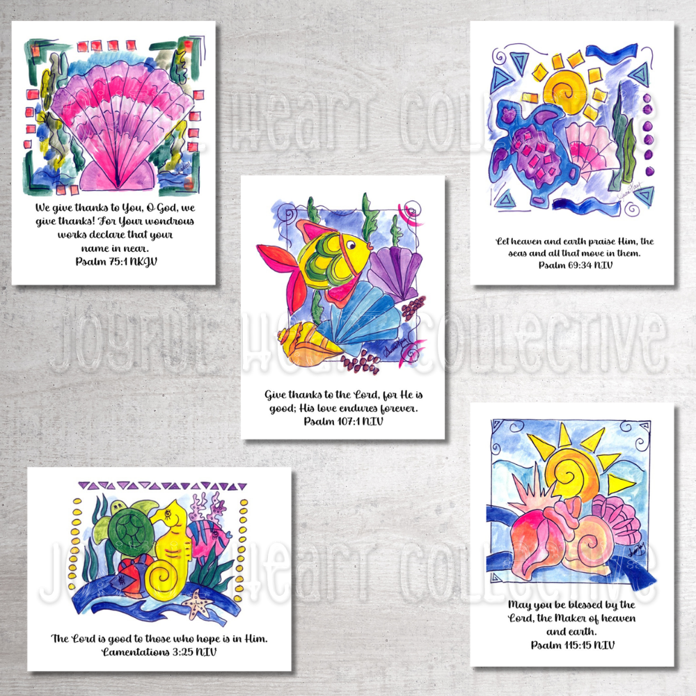 By The Sea Scripture Notecards (Set of 5)